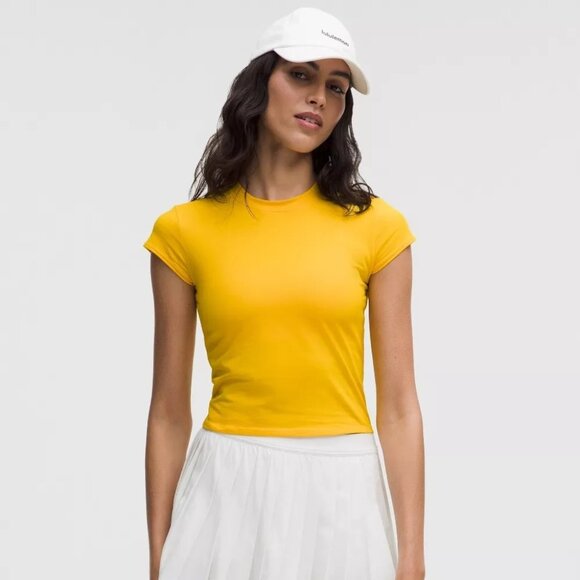 NWT Lululemon Organic Cotton Baby Tee Size Small (Maize Yellow) - Picture 1 of 12